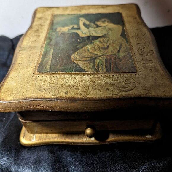 Vtg 60's Jewelry Box Dr Zhivago Laura's Theme Mele The Lute Player - Picture 3 of 16
